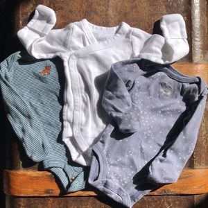 3-Piece 100% Cotton Long Sleeve Newborn Bundle